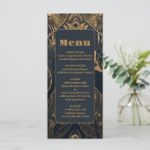 Elegant Art Deco Peacocks Wedding Menu (Staand voorkant)