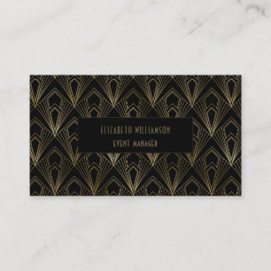 Elegant Art Deco Professional Zwart en goud Visitekaartje