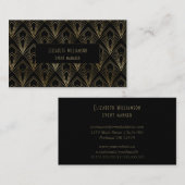Elegant Art Deco Professional | Zwart en goud Visitekaartje (Voorkant / Achterkant)