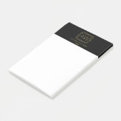 Elegant Art Deco Professioneel Monogram Zwart/Goud Post-it® Notes (Schuin)