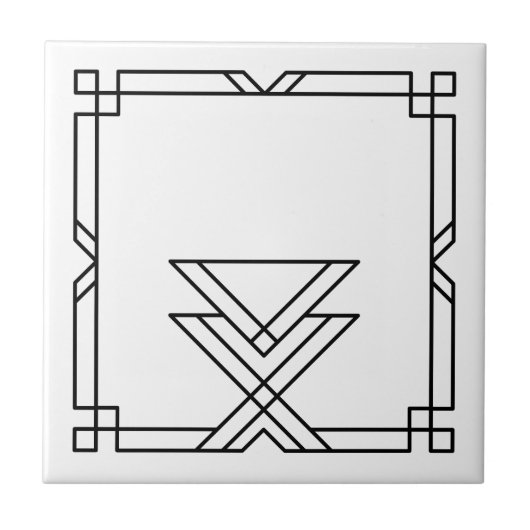 Elegant Art Deco Simple Geometric Lijst Tegeltje (Voorkant)