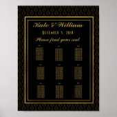 Elégant art déco Table plan fête/mariage (Devant)