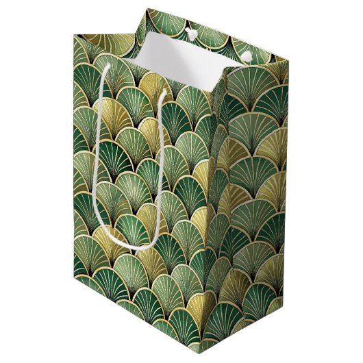 Elegant Art Deco-tegelpatroon Medium Cadeauzakje (Voorkant Gekanteld)