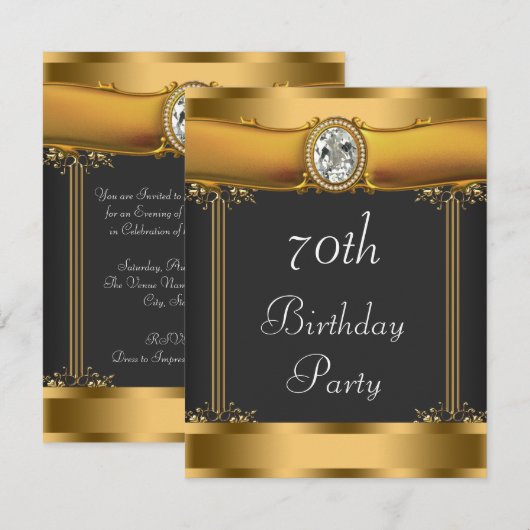 Elegant Art Deco verjaardagsfeestje Kaart (Voorkant / Achterkant)