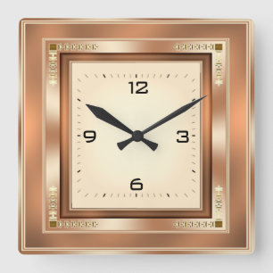 Elegant Art Deco Vierkante Klok