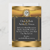 Elegant Art Deco Wedding Invitations Kaart (Achterkant)