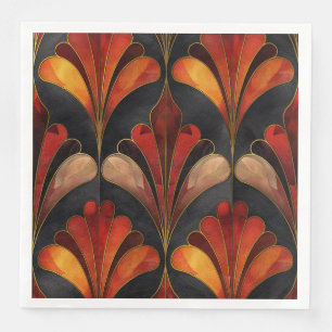 Elegant Art Deco zwart rood goud Servet