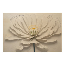 "Elégant Art Floral Blanc"