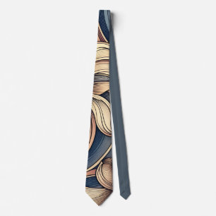 Elegant Art Nouveau bloemmotief gouden modepatroon Stropdas