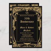 Elegant Art Nouveau bruiloft Jubileum Kaart (Voorkant / Achterkant)