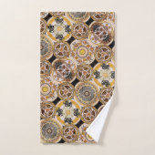 Élégant Art Nouveau Décoratif Gold Brown Motif (Serviette à main)
