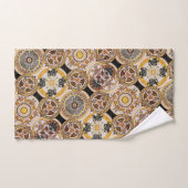 Élégant Art Nouveau Décoratif Gold Brown Motif (Serviette à main)