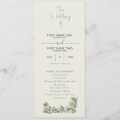 Elegant art nouveau floral wedding program programma (Voorkant)