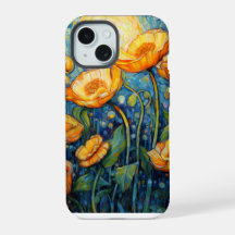 Elegant Art Nouveau Gouden Geel Poppy Mozaïek