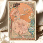 Elégant Art Nouveau Mariage Menu Carte Coral Turqu