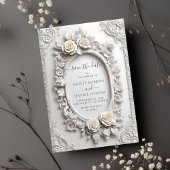 Elegant Art Nouveau Roos Lijst Bewaar de datum Kaart