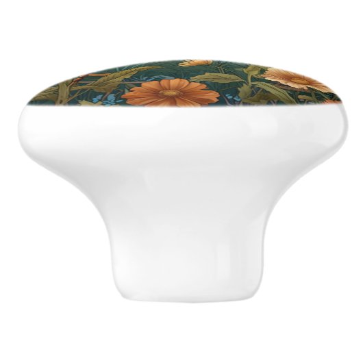 Elegant Art Nouveau Spring green Dragonfly Keramische Knop (Zijkant)