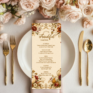 Elegant Art Nouveau Thanksgiving-diner Menu