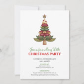Elegant artistic Christmas tree holiday invitation (Devant)