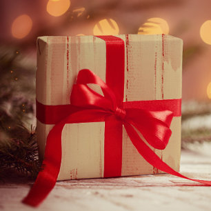 Elegant Artsy Golden Brushstrokes Donkerrood en go Cadeaupapier