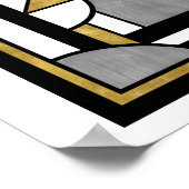 Elégant astronaute Abstrait Gold Black Art Déco (Coin)