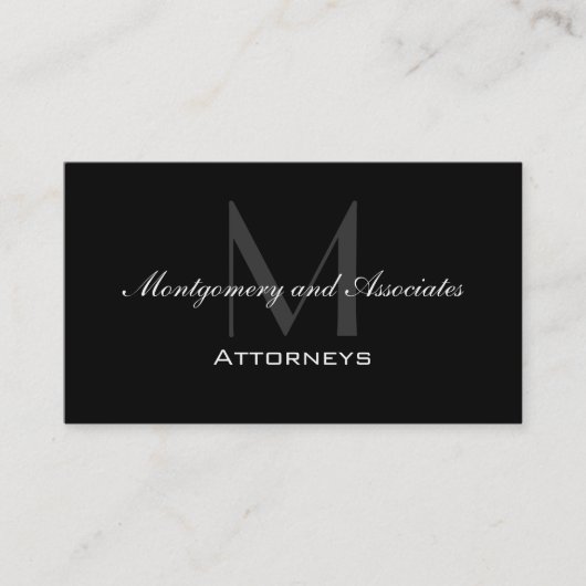 Elegant Attorney Visitekaartjes Modern Monogram (Voorkant)