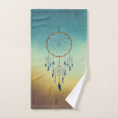 Elégant attrapeur de rêve ou bleu brun personnalis (Serviette à main)