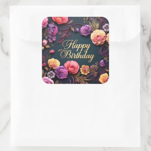 Élégant autocollant d'anniversaire (Sac)