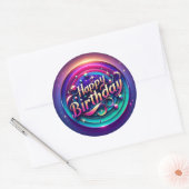 Élégant autocollant d'anniversaire (Enveloppe)