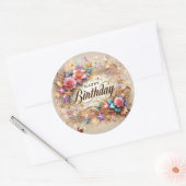 Élégant Autocollant d'anniversaire (Enveloppe)