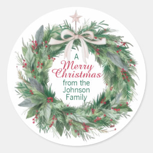 Élégant autocollant de couronne de Noël
