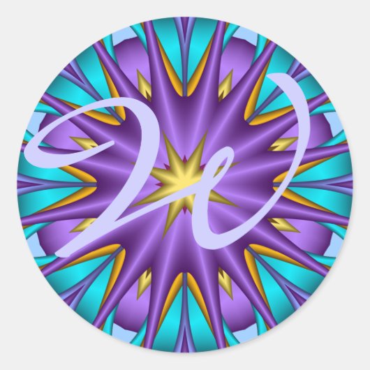 Élégant autocollant de Monogramme décoratif (Devant)