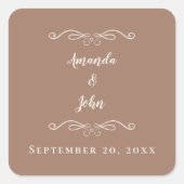 Élégant autocollant de remerciement de mariage à l (Devant)