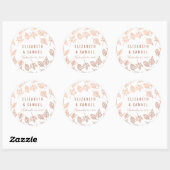 Élégant Autocollant Mariage rond en cuivre de l'au (Feuille)