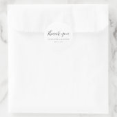 Élégant Autocollant rond Mariage classique Merci (Sac)