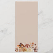 Elégant automne aquarelle Terracotta Menu Mariage (Dos)