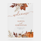 Élégant automne automne laisse signe mariage bienv (Recto)