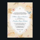 Élégant automne Bohème Automne Faire-part de maria<br><div class="desc">Élégante et étonnante, cette faire-part de mariage classique est ornée d'un bel arrière - plan à motifs fleuri de feuilles et de papillons. Un support élégant encadre tous les détails mariages importants. Ce faire-part de mariage est parfait pour un vintage formel ou un chic mariage de l'automne. Les cartes de...</div>