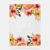 Elégant automne Fête des mariées florale Bienvenue (Recto)