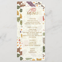 Élégant automne Feuilles d'automne menu plat