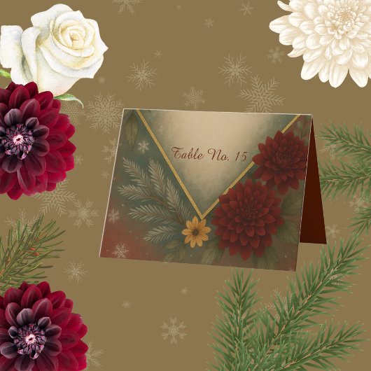 élégant automne fleuri mariage numéro de table