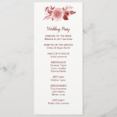 Élégant automne Floral Bourgogne programmes de mar (Dos)