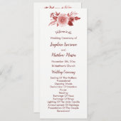 Élégant automne Floral Bourgogne programmes de mar (Devant / Derrière)