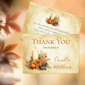 Élégant automne floral | Merci de deuil à la bougi