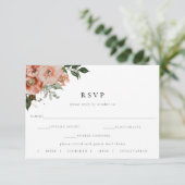 Élégant automne Floral Wedding RSVP Meal Choice (Debout devant)