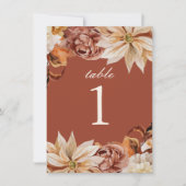 Élégant Automne Terracotta Mariage Numéro de table (Devant)