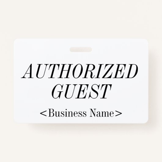 Elegant "AUTORISED GUEST"-badge Badge (Voorkant)