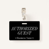Elegant "AUTORISED GUEST"-badge Badge (Achterkant met clip)