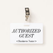 Elegant "AUTORISED GUEST"-badge Badge (Voorkant met clip)