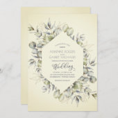 Elegant Autumn Eucalyptus Weddenschap Kaart (Voorkant / Achterkant)